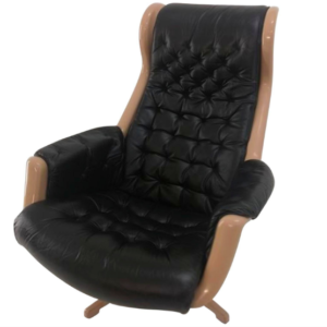 Cadeira Alf Svensson & Yngvar Sandström Black Loungchair Galaxy, Dux, 1968 1