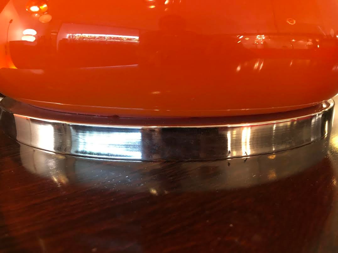 Candeeiro Orange and White Glass Table Lamp, 1970s 6