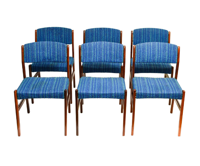 Set cadeiras Mid Century Erik Buck Dining rosewood Chairs, 1960s 1