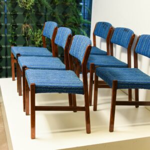 Set cadeiras Mid Century Erik Buck Dining rosewood Chairs, 1960s 2