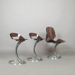 Set cadeiras Pair of Acrylic Stools, Hocker Stuhl, 1960s 2