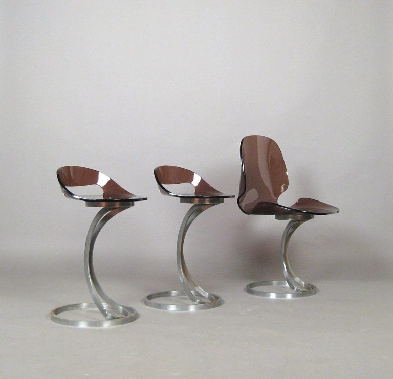 Set cadeiras Pair of Acrylic Stools, Hocker Stuhl, 1960s 2