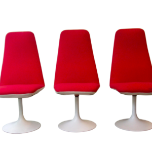 Set cadeiras Tulip Base Red Dinning Chairs, 1970 1
